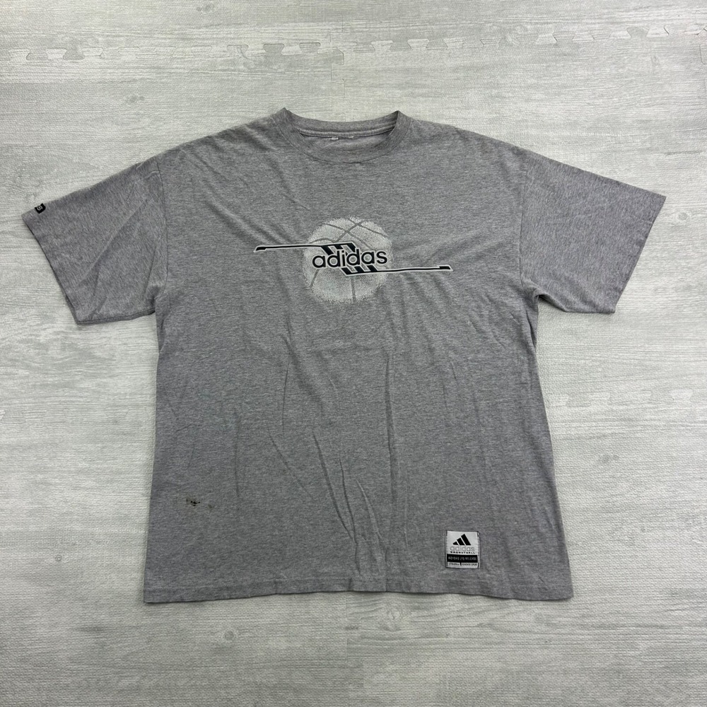 Vintage 90s Adidas Basketball Shirt Size XL Gray Sports Logo